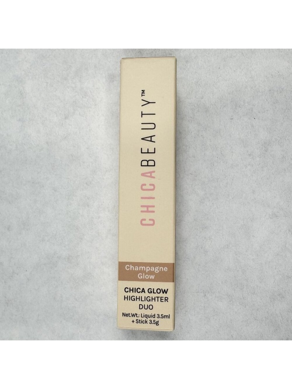 Chica Beauty Champagne Glow Highlighter Duo Liquid and Stick Shimmer Vegan NEW